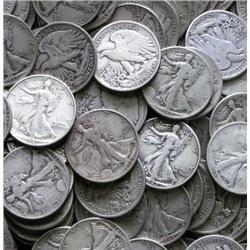 Lot of 60 Walking Liberty Halves- Various Dates