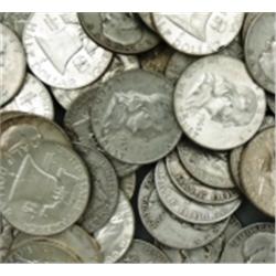 Lot of 50 Franklin Half Dollars- Circulated-