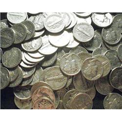 Lot of 90 Assorted Mercury Dimes- Various-