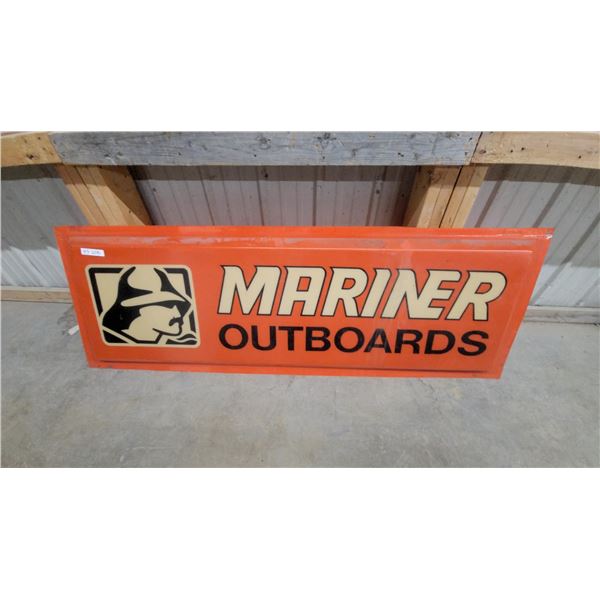 Mariner Outboards Dealer Sign, Orange with Logo 72 x 24" Lens off Lighted Sign