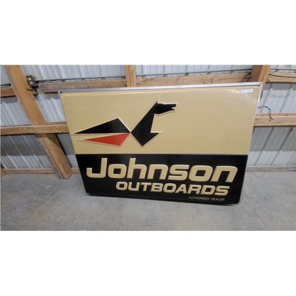 Johnson Outboards Authorized Dealer Illuminated Sign 48 x 72" One Sided with Al. Frame