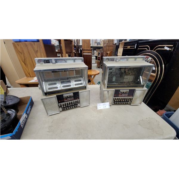 Pair of Seeburg 3WA1 Consolette Jukebox Wallboxes, C. 1965, Coin-Op Remote Selectors with Keys
