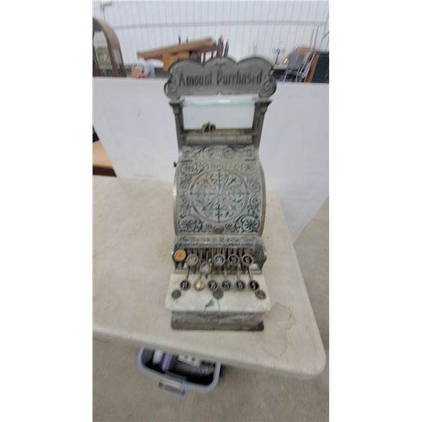 Antique National Cash Register Class 300 Ornate Cast Iron "Amount Purchased" till, Late 19th Centur