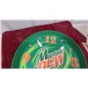 Image 3 : Mountain Dew Promotional Wall Clock with Green Swirl Design and Orange Numbers 18" Diameter