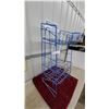 Image 2 : Winnipeg Free Press 3-Tier Blue Wire Newspaper Display Rack 39 x 17 x 14" with Metal Topper Sign