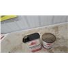 Image 4 : Vintage Mobiloil Outboard Motor Oil Tin and Mobil Freezone Methanol Anti-Freeze Can with Pegasus Lo
