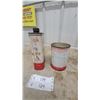 Image 5 : Vintage Mobiloil Outboard Motor Oil Tin and Mobil Freezone Methanol Anti-Freeze Can with Pegasus Lo