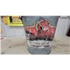 Image 2 : Vintage Red Indian Products Marathon Cup Grease Galvanized Metal Pail