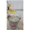 Image 3 : Vintage Red Indian Products Marathon Cup Grease Galvanized Metal Pail