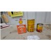 Image 1 : Shell Barbecue Starter 32 Fluid Ounce, Aeroshell Oil 80 and Quick-Mix Outboard Motor Oil Tin Cans
