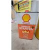 Image 2 : Shell Barbecue Starter 32 Fluid Ounce, Aeroshell Oil 80 and Quick-Mix Outboard Motor Oil Tin Cans