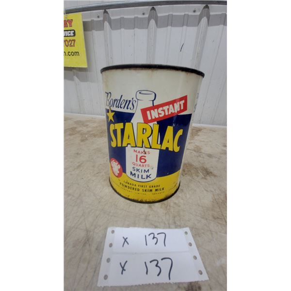 Borden's Instant Starlac Powdered Skim Milk Tin, Canada First Grade, Makes 16 Quarts