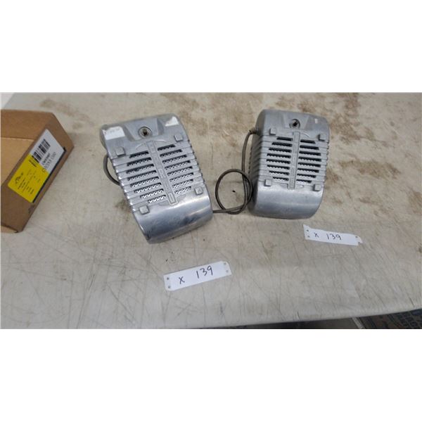 Pair of Vintage Elrod Drive in Movie Theatre Speakers with Metallic Casing and Perforated Grille