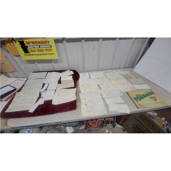 Vintage White Rose Canadian Oil Company Invoices and Statements, 1952-1953, Touraide Guide and More