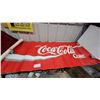 Image 1 : Vintage "Enjoy Coca-Cola Coke" Advertising Banner Sign, Circa Late 1970s to Early 1980s 32 x 72"