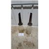 Image 1 : Vintage Imperial and Golden Rule Model 2000 Glass Oil Bottles with Metal Spouts 2x