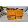 Image 1 : Vintage Industrial Metal "Suggestion System" Wall-Mount Display with Blanks and Envelope Holders