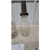Image 3 : Vintage Clear Glass Imperial Quart Oil Dispenser Bottles with Metal Spouts, Set of 2
