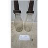 Image 6 : Vintage Clear Glass Imperial Quart Oil Dispenser Bottles with Metal Spouts, Set of 2