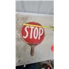 Image 1 : Vintage Wooden Handheld "STOP" Sign Paddle, Approximately 12" Diameter
