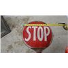 Image 2 : Vintage Wooden Handheld "STOP" Sign Paddle, Approximately 12" Diameter