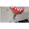 Image 3 : Vintage Wooden Handheld "STOP" Sign Paddle, Approximately 12" Diameter
