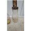 Image 3 : Pair of 2 Vintage Glass Motor Oil Bottles with Metal Pour Spouts