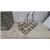 Image 4 : Vintage Metal Wire 8 Oil-Bottle Service Man Carrier with Coiled Spring Handle