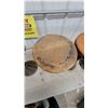 Image 5 : Set of 4 Antique Industrial Cafe Stools With Round Wooden Tops and Cast Iron Fluted Pedestal Bases