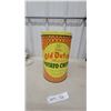 Image 1 : Old Dutch Flavorized Potato Chips Tin, 1 lb., Windmill & Tulip Design Vintage