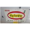 Image 1 : 1965 Vintage Uptown "An Extra Twist of Lemon" Embossed Tin Advertising Sign 35 x 59"