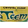 Image 2 : 1963 Vintage Teem "Crystal Clear" Lemon-Lime Drink Metal Embossed Advertising Sign