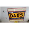 Image 1 : Vintage Dad's Old Fashioned Root Beer Embossed Metal Advertising Sign, "Ask For Dad's" 47 x 55"