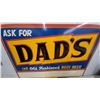 Image 2 : Vintage Dad's Old Fashioned Root Beer Embossed Metal Advertising Sign, "Ask For Dad's" 47 x 55"