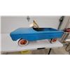 Image 5 : Vintage 1950s-60s AMF Junior Toy Co. Blue Pressed Steel Pedal Car 34" Long