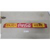 Image 1 : Vintage "Enjoy Coca-Cola Here" Porcelain Push Advertising Bar 3 x 31"