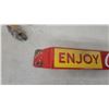 Image 3 : Vintage "Enjoy Coca-Cola Here" Porcelain Push Advertising Bar 3 x 31"