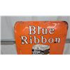 Image 3 : 1953 Blue Ribbon Coffee "Wonderful Flavour" Metal Tin Embossed Advertising Sign 19 x 27"