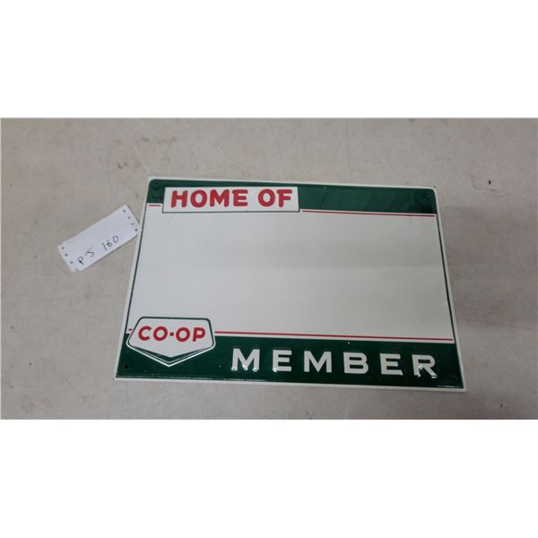Vintage Co-Op "Home Of" Member Metal Embossed Sign with Blank Customization Space 11 x 17"