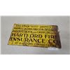 Image 1 : Vintage Hartford Fire Insurance Co. Livestock Shipping Metal Advertising Sign 12 x 24"