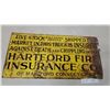 Image 2 : Vintage Hartford Fire Insurance Co. Livestock Shipping Metal Advertising Sign 12 x 24"