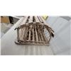 Image 3 : Vintage Wooden Eel Trap with Slatted Frame and Internal Netting Funnel 22 x 31 x 13"