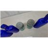 Image 5 : Vintage Cobalt Blue Glass Bottles and Ball Aqua Mason Jars with Zinc Lids