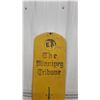 Image 2 : Vintage "The Winnipeg Tribune - A Great Newspaper" Yellow Metal Advertising Thermometer Sign
