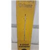 Image 3 : Vintage "The Winnipeg Tribune - A Great Newspaper" Yellow Metal Advertising Thermometer Sign