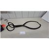 Image 1 : Antique Hand-Forged Iron Ice Block/Hay Bale Tongs with Looped Handles