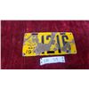 Image 1 : Vintage 1916 Manitoba Porcelain License Plate with Buffalo Emblem, Yellow and Black Matching