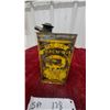 Image 2 : Rega Coach Oil Tin Can with Yellow Graphics and Carriage Illustration