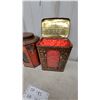 Image 2 : Clarnico Lozenges & Gums Tin and Acme Licorice Pellets Canister with Contents, Antique