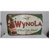Image 1 : Vintage Wynola "A Real Cola Drink!" Single-Sided Metal Advertising Sign with Bottle Graphic